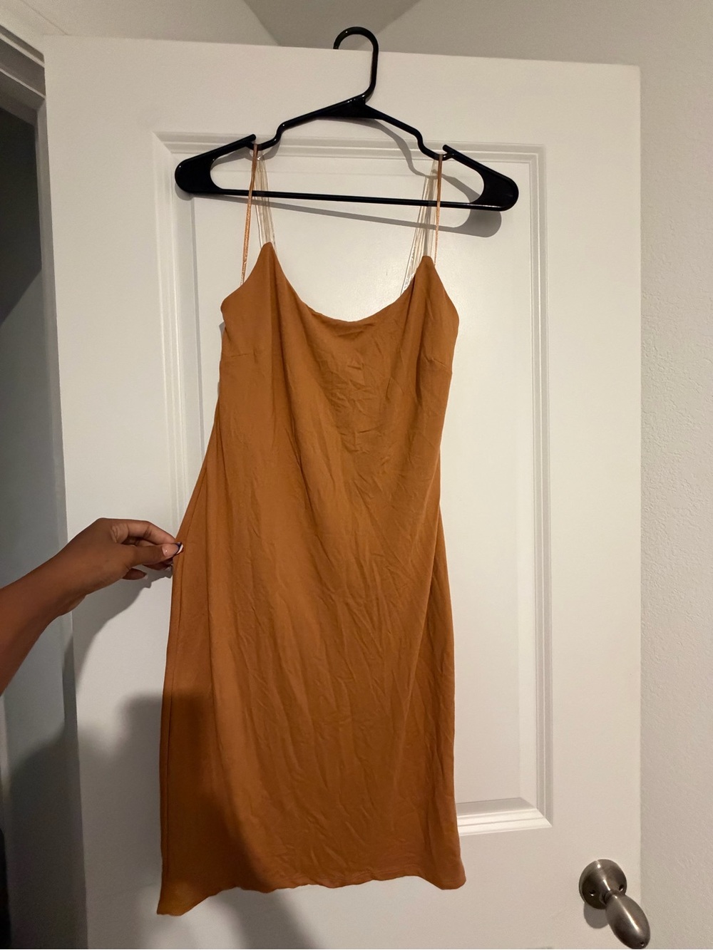 Fashion Nova Clear Strap Bodycon Mini Dress - Size L